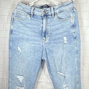 Hollister Ultra-high Rise Ripped light wash Mom Jeans